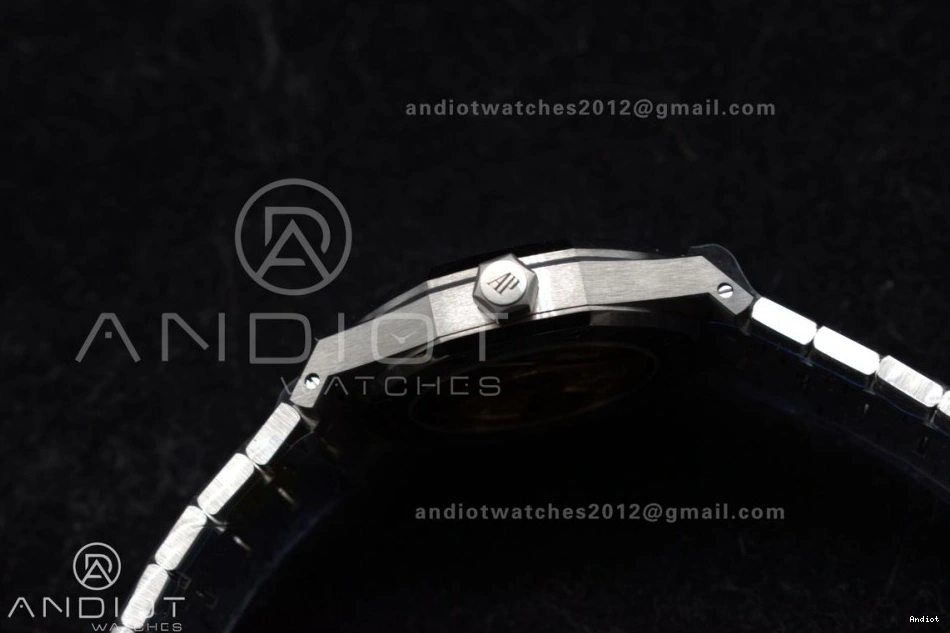 SS APSF Edition 1:1 15454 Dial Royal SA3120 Oak Super Best Bracelet Clone 37mm Textured Frosted SS On Black 0120